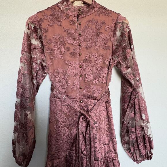 Joyfolie Bellana Dress Unconventional Lace NWT Sm Boho Western Romance SoftGirl - Picture 7 of 15